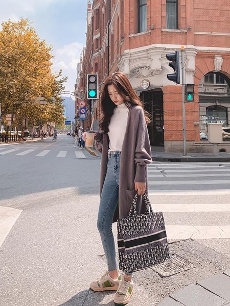 women's wool & blends overcoat women long sweater coat loose and lazy wind 2021 korean knitted cardigan for spring autumn, Black
women's wool & blends overcoat women long sweater coat loose and lazy wind 2021 korean knitted cardigan for spring autumn, Black