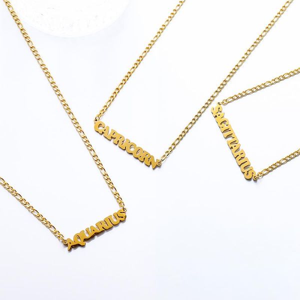 pendant necklaces stainless steel twelve 12 constellations necklace letter choker for women men neck jewelry factory accessories wholesale, Silver
pendant necklaces stainless steel twelve 12 constellations necklace letter choker for women men neck jewelry factory accessories wholesale, Silver