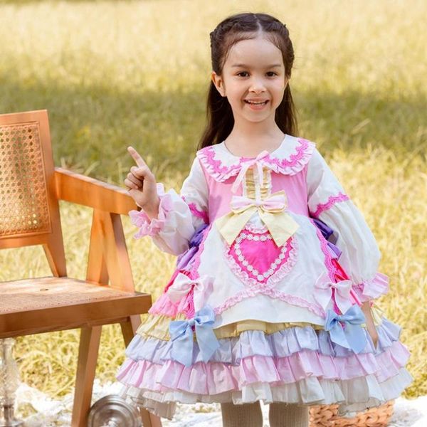 girl's dresses autumn winter spanish vintage princess ball gown bow lace stitching birthday party easter lolita for girls l1288, Red;yellow
girl's dresses autumn winter spanish vintage princess ball gown bow lace stitching birthday party easter lolita for girls l1288, Red;yellow