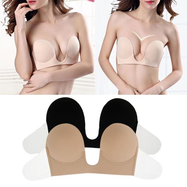 women silicone adhesive deep u push up gel strapless invisible bra backless, Red;black
women silicone adhesive deep u push up gel strapless invisible bra backless, Red;black
