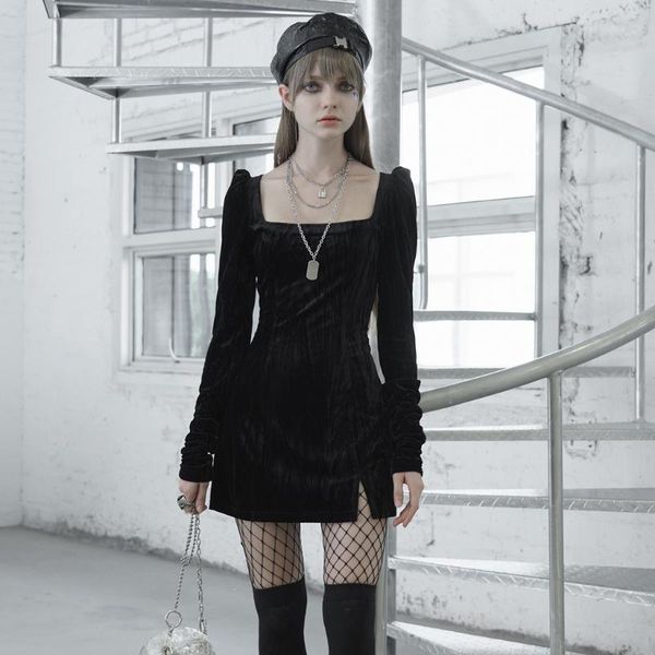 casual dresses punkrave women's textured velvet square collar package hip dress gothic small bubble sleeves slit hem long sleeve, Black;gray
casual dresses punkrave women's textured velvet square collar package hip dress gothic small bubble sleeves slit hem long sleeve, Black;gray