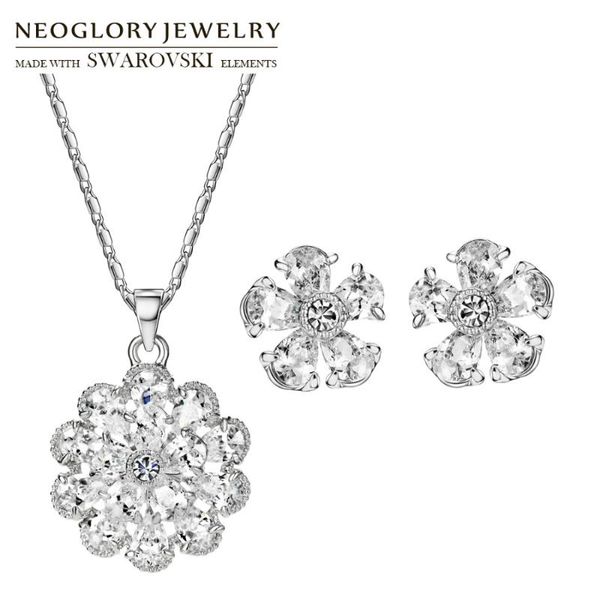 earrings & necklace neoglory austria rhinestone zircon jewelry set brilliant wedding flower shaped lady romantic women holiday, Silver
earrings & necklace neoglory austria rhinestone zircon jewelry set brilliant wedding flower shaped lady romantic women holiday, Silver