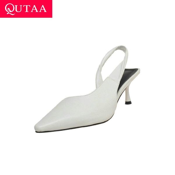 sandals qutaa 2021 slingback buckle cow leather summer fashion ladies pumps pointed toe thin heel elegant women shoes size 34-39, Black
sandals qutaa 2021 slingback buckle cow leather summer fashion ladies pumps pointed toe thin heel elegant women shoes size 34-39, Black