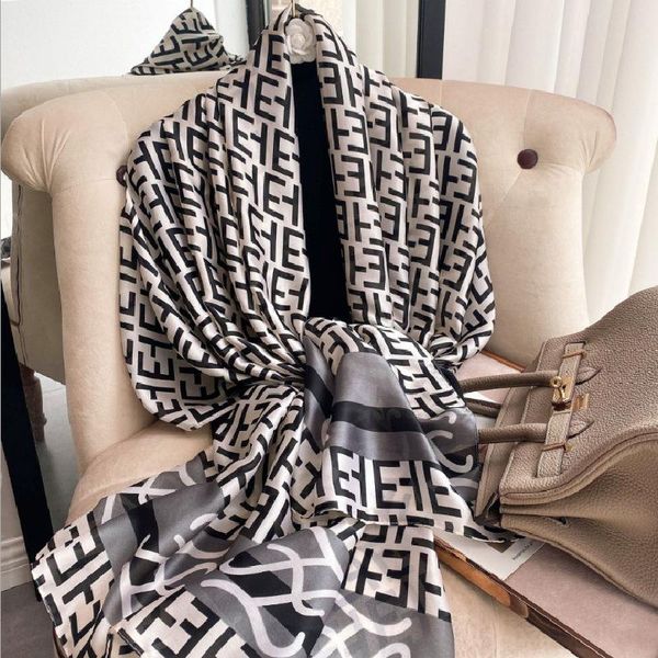 scarves spring and autumn imitation silk shawl fashion letter printing elegant wild decoration beach sunscreen thin scarf 180cm*90cm, Blue;gray
scarves spring and autumn imitation silk shawl fashion letter printing elegant wild decoration beach sunscreen thin scarf 180cm*90cm, Blue;gray