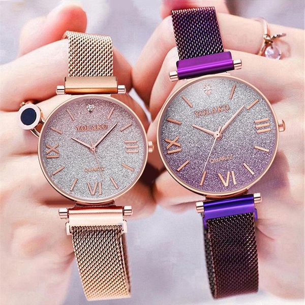 wristwatches drop 2021 selling magnet starry gradient ladies watches red rome literal quartz casual womens, Slivery;brown
wristwatches drop 2021 selling magnet starry gradient ladies watches red rome literal quartz casual womens, Slivery;brown