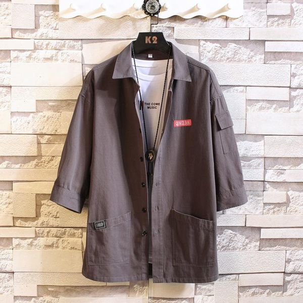 men's casual shirts 2021 square collar shirt korea fashion jacket solid color seven-quarter sleeves spring loose workwear, White;black
men's casual shirts 2021 square collar shirt korea fashion jacket solid color seven-quarter sleeves spring loose workwear, White;black