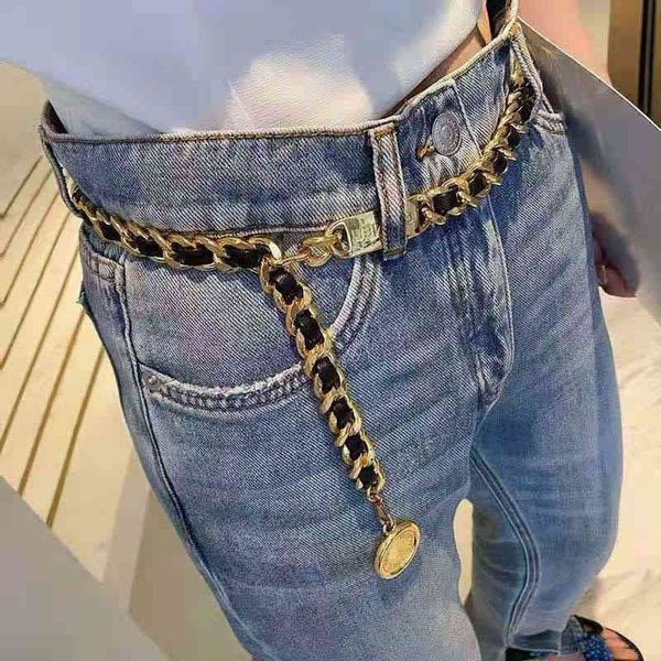designer style personalized leather woven chain long waist fashionable metal carved pendant belt women, Black;brown
designer style personalized leather woven chain long waist fashionable metal carved pendant belt women, Black;brown