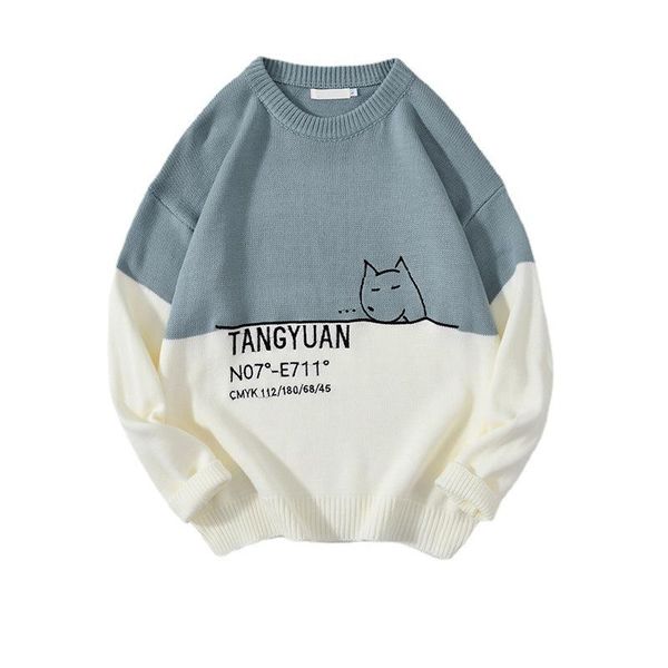 men's sweaters winter color contrasted loose lazy korean sweater personality handsome men women cartoon print bottoming, White;black
men's sweaters winter color contrasted loose lazy korean sweater personality handsome men women cartoon print bottoming, White;black