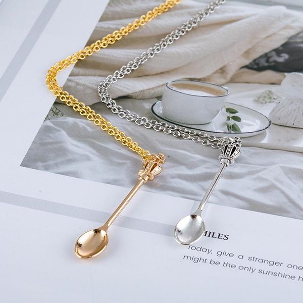 pendant necklaces light luxury creative crown spoon shape wedding charm women necklace party gifts for her, Silver
pendant necklaces light luxury creative crown spoon shape wedding charm women necklace party gifts for her, Silver