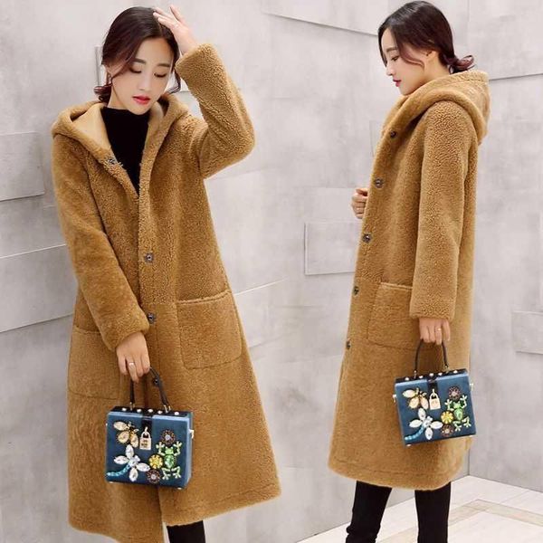 women's wool & blends autumn winter loose large medium length hooded heavy coat 2021 imitation lamb fur grass, Black
women's wool & blends autumn winter loose large medium length hooded heavy coat 2021 imitation lamb fur grass, Black
