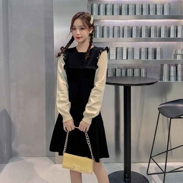 maternity dresses pregnant women winter dress long sleeve patchwork beading ruffles collar sweater preppy style pregnancy knitting, White
maternity dresses pregnant women winter dress long sleeve patchwork beading ruffles collar sweater preppy style pregnancy knitting, White