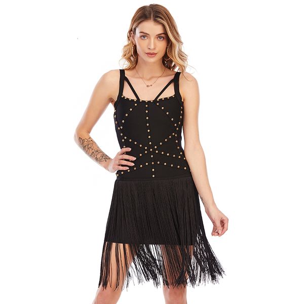 2021 new summer women black tassel mini bandage spaghetti strap sleeveless beading club celebrity party es hf3k, Black;gray
2021 new summer women black tassel mini bandage spaghetti strap sleeveless beading club celebrity party es hf3k, Black;gray