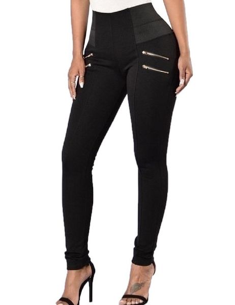 women's leggings missky women solid color high-waisted zipper casual lifting hip slimming for female, Black
women's leggings missky women solid color high-waisted zipper casual lifting hip slimming for female, Black