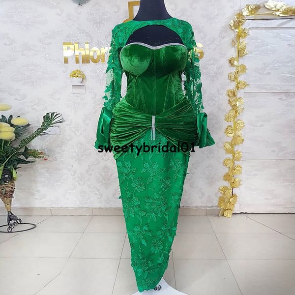hunter green aso ebi evening dress velvet long sleeves women formal prom gowns robe de soirée, Black
hunter green aso ebi evening dress velvet long sleeves women formal prom gowns robe de soirée, Black