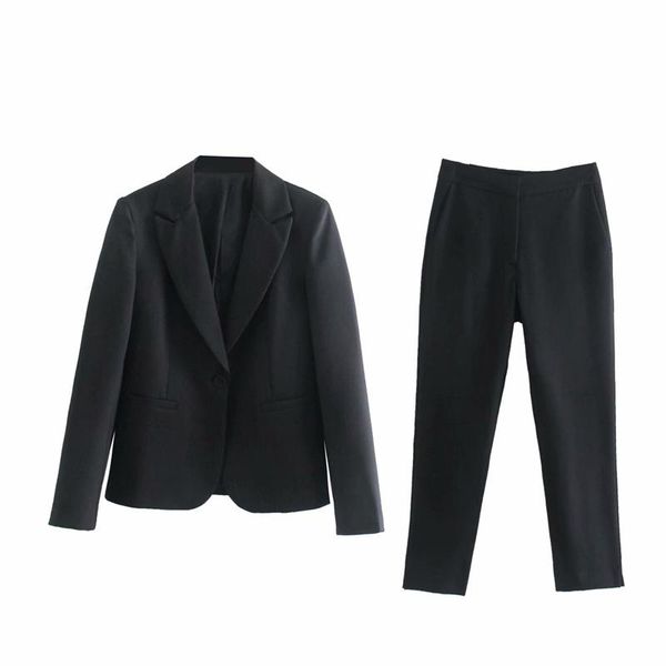 women's two piece pants puwd casual women black single button suits 2021 summer fashion ladies office vintage sets girls chic, White
women's two piece pants puwd casual women black single button suits 2021 summer fashion ladies office vintage sets girls chic, White