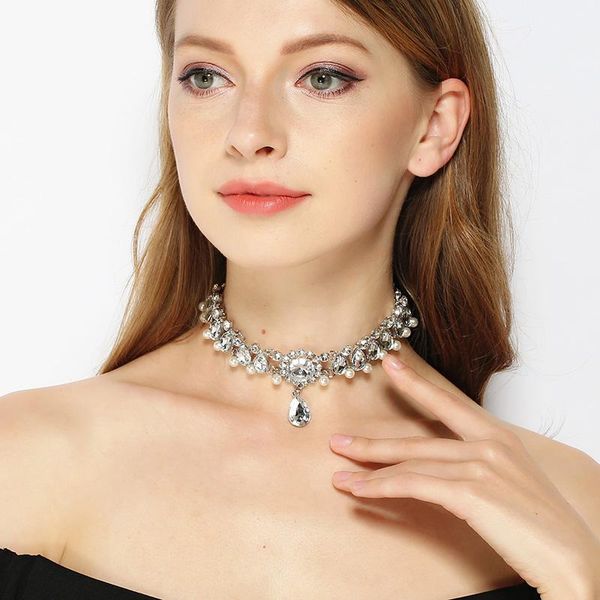 chokers fltmrh fashion jewelry women's necklace water drop gem pearl short clavicle design party gift, Golden;silver
chokers fltmrh fashion jewelry women's necklace water drop gem pearl short clavicle design party gift, Golden;silver