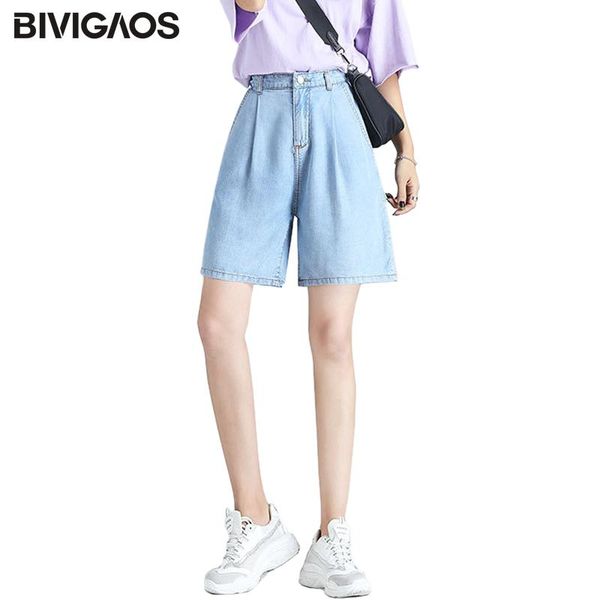 women's shorts bivigaos summer thin tencel denim women high waist wide leg short jeans loose straight ice silk knee length, White;black
women's shorts bivigaos summer thin tencel denim women high waist wide leg short jeans loose straight ice silk knee length, White;black
