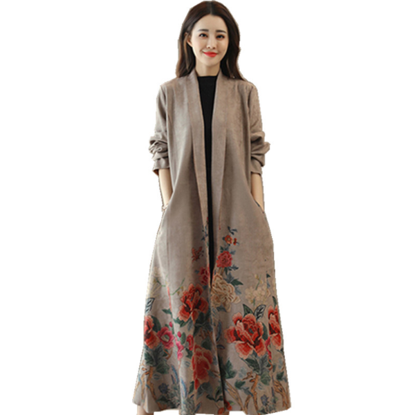 women's jackets autumn jacket women suede coat ethnic slim plus size long elegant print flower winter aq723, Black;brown
women's jackets autumn jacket women suede coat ethnic slim plus size long elegant print flower winter aq723, Black;brown