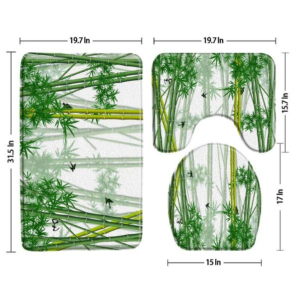 bath mats ink and green bamboo swallow bathroom rug 3-piece set flannel fabric non-slip u-shaped pad toilet cover decor
bath mats ink and green bamboo swallow bathroom rug 3-piece set flannel fabric non-slip u-shaped pad toilet cover decor