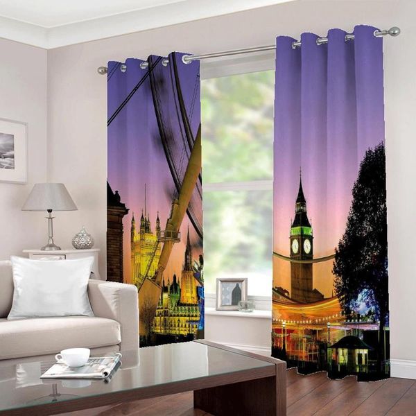 curtain & drapes european style clock architecture night scene po window curtains for living room bedroom polyester fabric sets
curtain & drapes european style clock architecture night scene po window curtains for living room bedroom polyester fabric sets