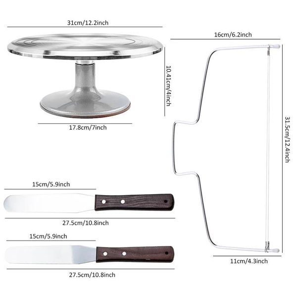 baking & pastry tools 6pcs/set turntable cake decoration accessories set rotating stand metal stainless steel spatula scraper
baking & pastry tools 6pcs/set turntable cake decoration accessories set rotating stand metal stainless steel spatula scraper
