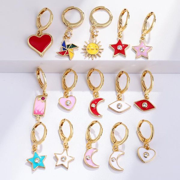 dangle & chandelier eye star moon earrings for women gold pave zircon cz copper paired earring trendy punk fashion 2021, Silver
dangle & chandelier eye star moon earrings for women gold pave zircon cz copper paired earring trendy punk fashion 2021, Silver