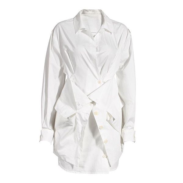 women's blouses & shirts loose trousers for women white cross stitch irregular blouse lapel long sleeve fit shirt fashion tide autumn 2
women's blouses & shirts loose trousers for women white cross stitch irregular blouse lapel long sleeve fit shirt fashion tide autumn 2