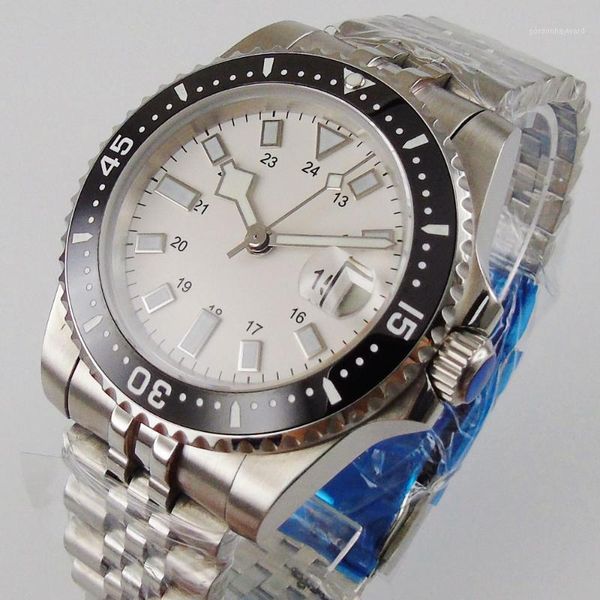 wristwatches 40mm sterile dial sapphire glass date bracelet luminous numbers miyota 8215 automatic movement men's watch, Slivery;brown
wristwatches 40mm sterile dial sapphire glass date bracelet luminous numbers miyota 8215 automatic movement men's watch, Slivery;brown