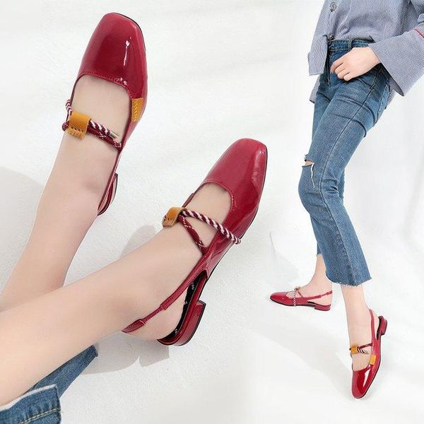 sandals female fairy style student single women's shoes 2021 flat bottom tide, Black 
sandals female fairy style student single women's shoes 2021 flat bottom tide, Black