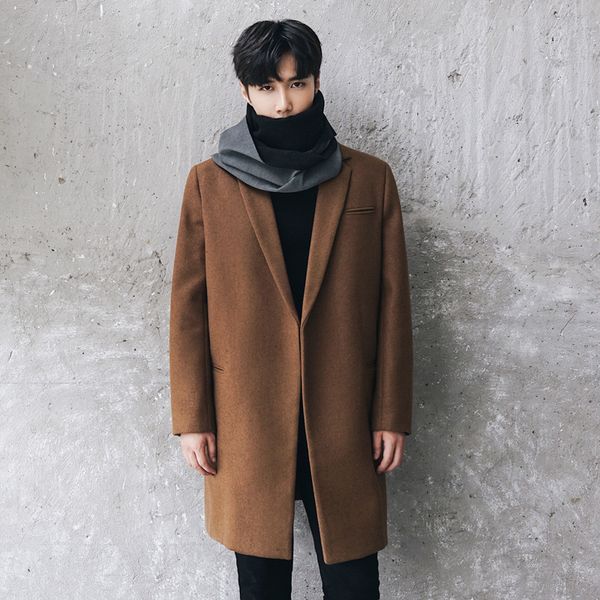 men's 2021 new tweed clothes mid long youth pure color windbreaker korean loose ins trend thickened woollen coats, Black
men's 2021 new tweed clothes mid long youth pure color windbreaker korean loose ins trend thickened woollen coats, Black