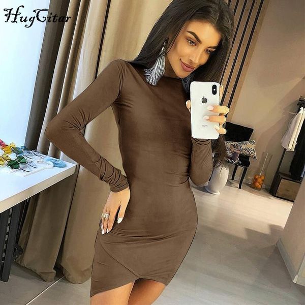 hugcitar 2021 suede long sleeve bodycon mini dress autumn winter women fashion streetwear outfits party wear, Black;gray 
hugcitar 2021 suede long sleeve bodycon mini dress autumn winter women fashion streetwear outfits party wear, Black;gray