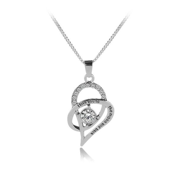 pendant necklaces product mother's day heart-shaped necklace"i love you to the moon and back"letter as gift of lady jewelry, Silver
pendant necklaces product mother's day heart-shaped necklace"i love you to the moon and back"letter as gift of lady jewelry, Silver