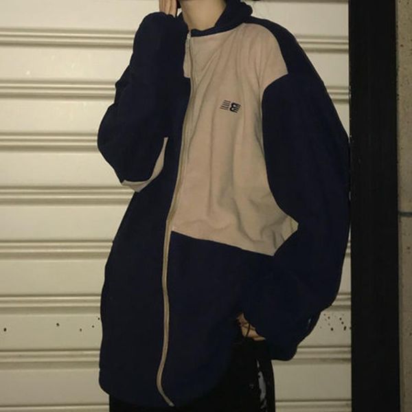 women's jackets women bfstyle coats and street casual coat high hip hop loose patchwork jacket autumn famale streetwear, Black;brown
women's jackets women bfstyle coats and street casual coat high hip hop loose patchwork jacket autumn famale streetwear, Black;brown