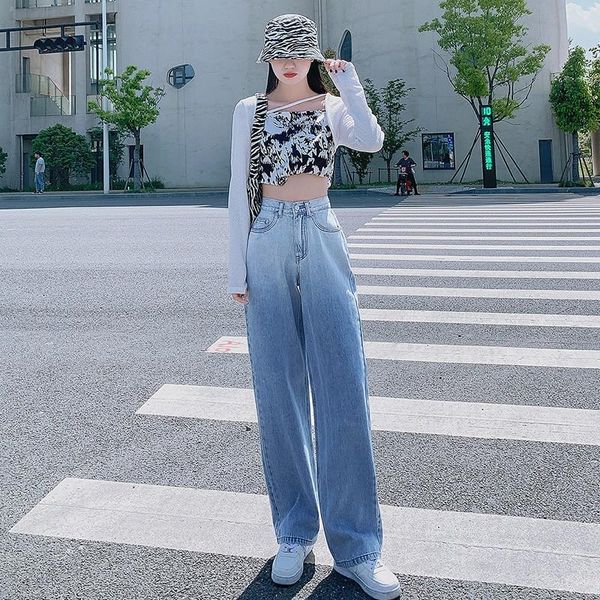 women's jeans guuzyuviz high waist mom gradient cotton denim wide leg pants woman straight loose casual plus size pantalones vaqueros, Blue
women's jeans guuzyuviz high waist mom gradient cotton denim wide leg pants woman straight loose casual plus size pantalones vaqueros, Blue