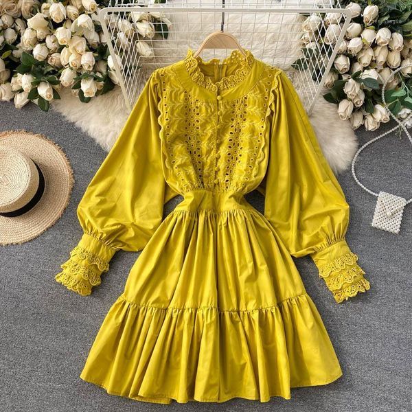 casual dresses fashion embroidery lace for women 2021 clothing stand collar lantern long sleeve vintage elegant dress, Black;gray
casual dresses fashion embroidery lace for women 2021 clothing stand collar lantern long sleeve vintage elegant dress, Black;gray