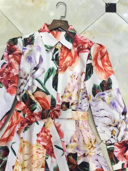 casual dresses quality european high runway dress lady full sleeve noble floral print tied waist festa vestidos, Black;gray
casual dresses quality european high runway dress lady full sleeve noble floral print tied waist festa vestidos, Black;gray