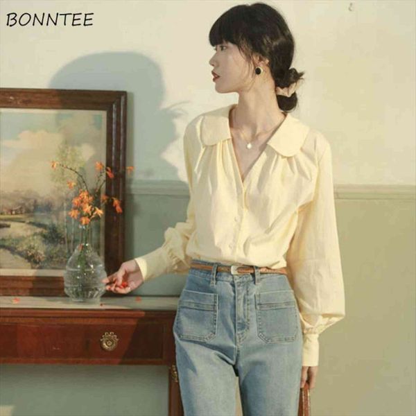 vintage solid peter pan collar womens shirts lantern sleeve french fashionable ladies blouses all match loose ulzzang oversize, White
vintage solid peter pan collar womens shirts lantern sleeve french fashionable ladies blouses all match loose ulzzang oversize, White