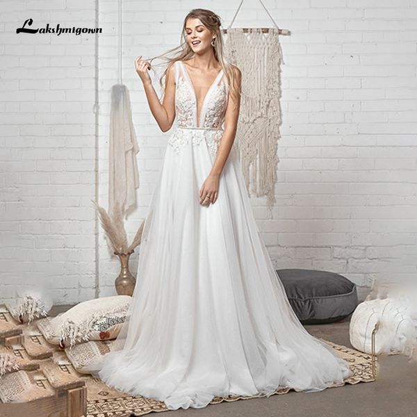 2021 new simple a line wedding elegant lace appliques boho bridal gown custom made v neck vestido de novia xdfk, White
2021 new simple a line wedding elegant lace appliques boho bridal gown custom made v neck vestido de novia xdfk, White