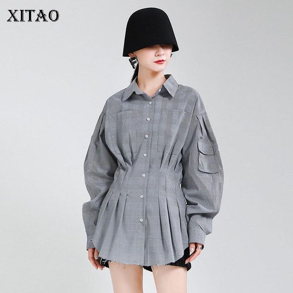 xitao pleated blouse fashion new women elegant feel the small cross waist high waist full sleeve minority loose shirt zp3204, White 
xitao pleated blouse fashion new women elegant feel the small cross waist high waist full sleeve minority loose shirt zp3204, White