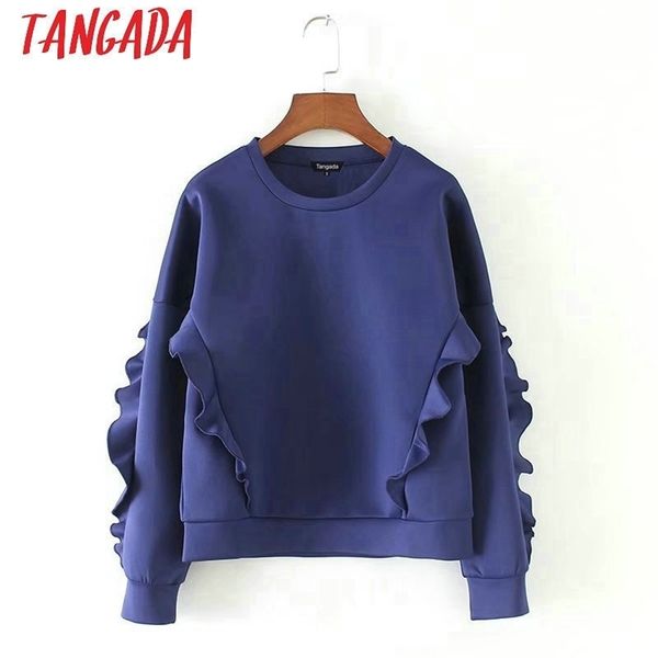 tangada women casual hoodie sweatshirt ruffles o-neck long sleeve purple blue ladies autumn winter lj201103, Black
tangada women casual hoodie sweatshirt ruffles o-neck long sleeve purple blue ladies autumn winter lj201103, Black
