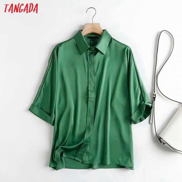 tangada women vintage green oversized satin shirt loose sleeve chic female casual shirt 4c115 210609, White
tangada women vintage green oversized satin shirt loose sleeve chic female casual shirt 4c115 210609, White