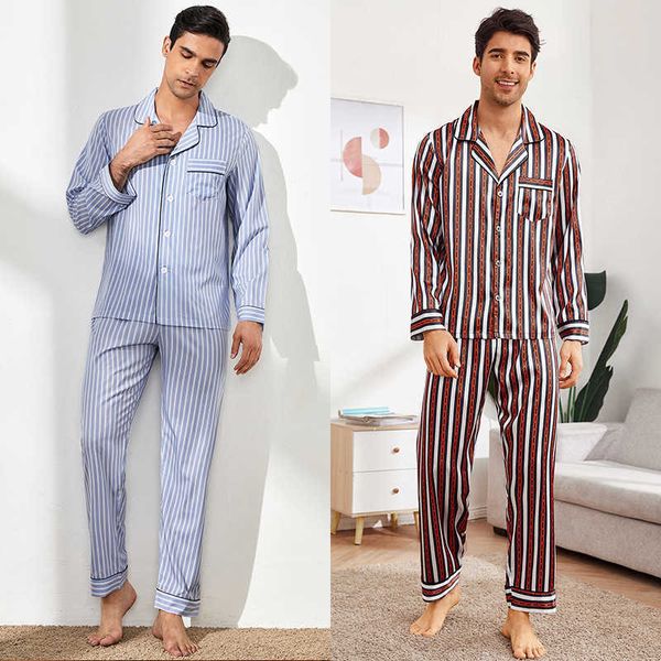 yaoting new ice silk pajamas men's summer long sleeves and trousers silk home clothes large suit men, Black;brown
yaoting new ice silk pajamas men's summer long sleeves and trousers silk home clothes large suit men, Black;brown