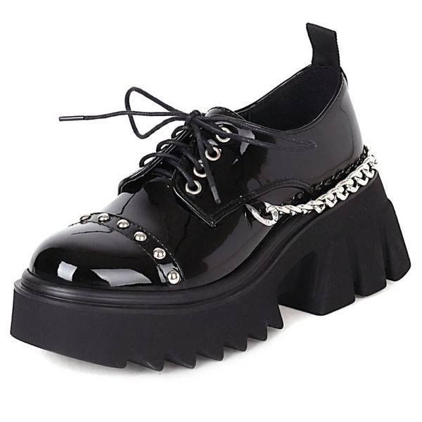 dress shoes fashion women gothic style rivet cool punk hoof heels lace-up black block chains footwear
dress shoes fashion women gothic style rivet cool punk hoof heels lace-up black block chains footwear