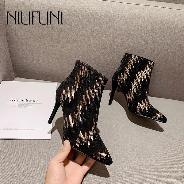 boots pointed stiletto women's shoes with sequined water droplets banquet atmosphere waterproof platform nude, Black
boots pointed stiletto women's shoes with sequined water droplets banquet atmosphere waterproof platform nude, Black