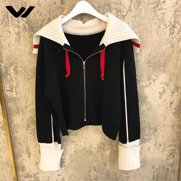 women's sweaters fashion 2021 women v-neck long-sleeve stitching color slim korean version winter clothes short sweater jacket, White;black
women's sweaters fashion 2021 women v-neck long-sleeve stitching color slim korean version winter clothes short sweater jacket, White;black