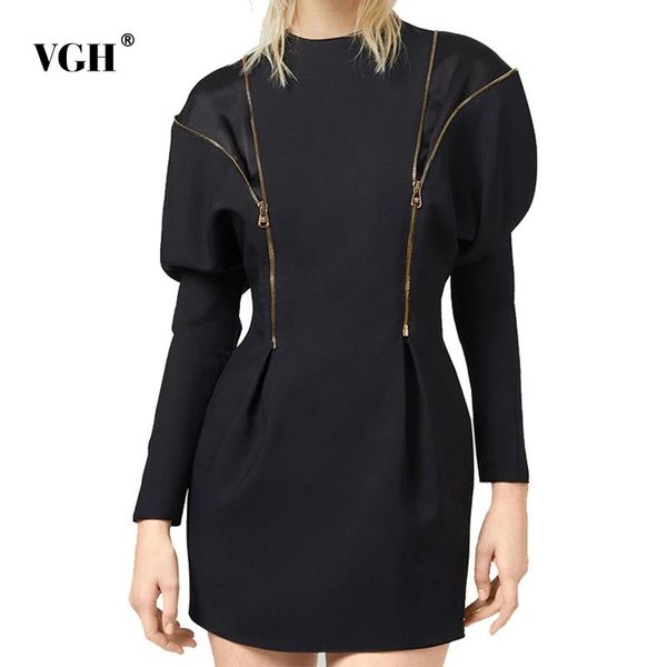 casual dresses vgh black patchwork zipper summer dress females round neck puff long sleeve high waist mini woman 2021, Black;gray
casual dresses vgh black patchwork zipper summer dress females round neck puff long sleeve high waist mini woman 2021, Black;gray