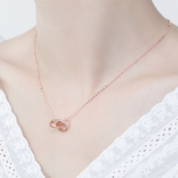 wanying jewelry double ring circle necklace s925 ornament sterling silver simple custom wholesale, Golden;silver
wanying jewelry double ring circle necklace s925 ornament sterling silver simple custom wholesale, Golden;silver