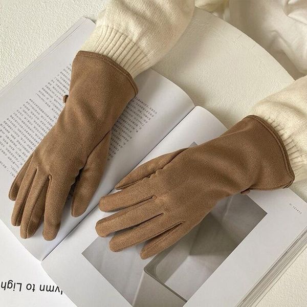 sports gloves winter suede leather warm women's plus velvet thicken full finger cycling touch screen nonslip driving mittens s14, Black
sports gloves winter suede leather warm women's plus velvet thicken full finger cycling touch screen nonslip driving mittens s14, Black