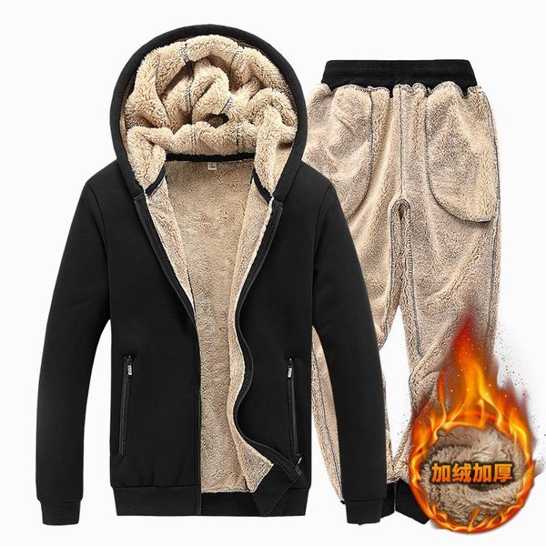 men's tracksuits lamb cashmere tracksuit men thick hoodie+pant winter brand casual hooded track suit warm fleece sweatshirt, Gray
men's tracksuits lamb cashmere tracksuit men thick hoodie+pant winter brand casual hooded track suit warm fleece sweatshirt, Gray