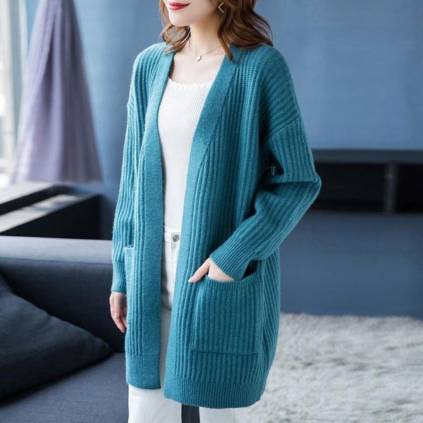women's knits & tees knit women cardigan spring solid long sleeve sweater female jacket medium-long casual 2021 loose knitwear coats su, White
women's knits & tees knit women cardigan spring solid long sleeve sweater female jacket medium-long casual 2021 loose knitwear coats su, White